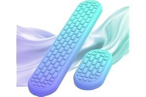 MoKo Reposamuñecas Ergonómico para Teclado y Ratón de Ordenador con Espuma Suave con Memoria, Aliviar el Dolor al Teclear, para Oficina, Trabajo, Juegos, Portátil, Gradiente Violeta Verde