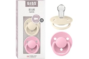 BIBS De Lux Napp 2-pack, BPA-fri, Rund sugdel. Silikon, Onesize, Ivory/Baby