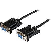 StarTech.com 2m Black DB9 RS232 Serial Null Modem Cable F/F - DB9 Female to Female - 9 pin RS232 Null Modem Cable - 2 meter, 