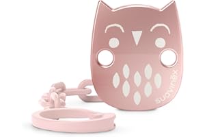 Suavinex, Broche Pinza Para Chupetes; Chupetero; Cadena Para Chupete Con Broche Joya; Efecto Metalizado. +0 Meses; Bonhomia Rosa