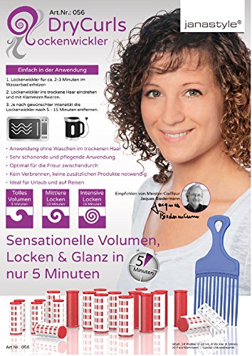 Thermolockenwickler – Set, 21tlg – inkl. GRATIS – Spezial-Volumenkamm - 2