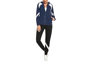 Terecey Tuta Sportiva Donna Completa,2 Pezzi Tuta Ginnastica Donna Invernale Elegante,Felpa con Cappuccio+Pantaloni Sportivi,Set Completo Sportivo Donna per Jogging Correre Fitness