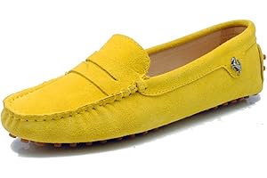 MGM-Joymod Mocasines planos de piel de ante para mujer, cómodos, casuales, para caminar, para conducir, mocasines, zapatos de senderismo