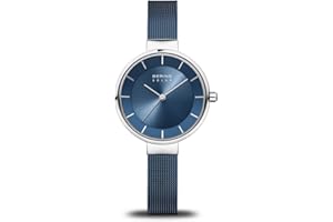 BERING Damen Solar Uhr | Armbanduhr 31 mm Edelstahlgehäuse und Zifferblatt | Milanaisearmband | Saphierglas | 5 ATM | 14631