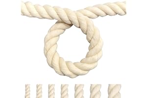 FOSER Corde en coton, fil de macramé, cordon de coton pour bricolage, projets décoratifs, jouets pour animaux de compagnie (30 mm (2 m)