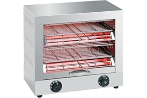 MBH - MAQUINARIA BAR HOSTELERÍA MBH - Tostadora industrial eléctrica 2 pisos INOX para HOSTELERÍA. Horno tostador de pan profesional para bar y restaurante.