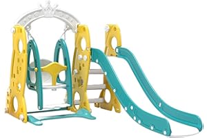 Sianldcone Toboganes Infantiles Exterior Fácil de Montar Tobogan Apto para Niños Toboganes Infantiles Estable y Seguro Tobogán Infantil (Rocket)