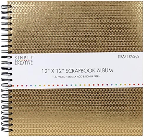 Simply Creative Scrapbook Memory Photo Kraft Brown Album - Geometric (12x12")