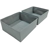 Balkan Room 2'li Gri &Ccedil;ekmece İ&ccedil;i D&uuml;zenleyici Organizer Set - &Ccedil;ok Ama&ccedil;lı Dolap İ&ccedil;i Kutu Seti (28 * 28 * 13cm)