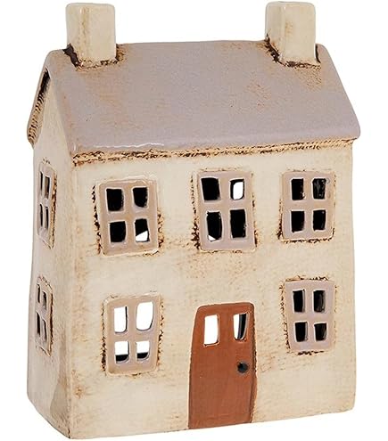 Theelichthouder van dolomiet | chocolade bruin | 12cm