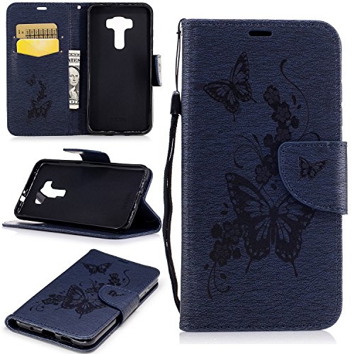 BONROY® Magnetic Flip Cover for Asus ZenFone 3 ZE520KL (5,2 Inch),Colorful painted pattern Wallet Case with Hand Strap for Asus ZenFone 3 ZE520KL (5,2 Inch), Premium PU Leather Folio Style Flip with Card Slots and Stand Function Case Cover for Asus ZenFone 3 ZE520KL (5,2 Inch)