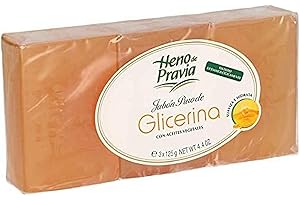 HENO DE PRAVIA jabón de manos glicerina pura pack 3 x 125 gr, 08 kilograms, 375 gramo, 3