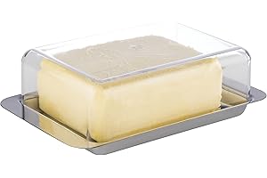 ‎APS APS 63 Kühlschrank-Butterdose – hochwertiger Edelstahl Butter Behälter Made in Germany – langlebig und nicht rostend 16 x 9,5 x 5,5cm , nicht spülmaschinenfest