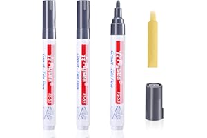 ZONON 3 Pièces Stylo pour Carreaux de Coulis Stylo Restaurateur de Coulis Mural Conçu pour Restaurer le Coulis de Carreaux dans Salles de Bains, Cuisine, Porche, Patio (Blanc) (Gris foncé)