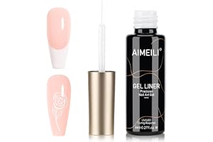 AIMEILI Liner gel nagelkonst vit UV gel nagellack för fransk manikyrmålning 8 ml