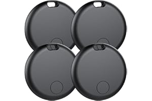 AOWOKA Smart Air tag, Apple Traceur Lot de 4,Traceur Fonctionne avec Apple Find My(Uniquement iOS), Batterie Durée de Vie d'un an, Localisateur de Clés/Portefeuilles/Valises/Sac à Dos(4 Noir)