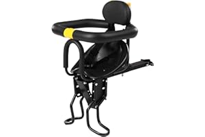 Lixada Asiento Delantero de Bicicleta de Seguridad para niños Sillín de niños con Pedales Soporte de Apoyo para Bicicleta de Carreras MTB
