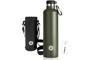 FEIJIAN Gourde Isotherme - Bouteille Isotherme - 750ml/ 1L - Gourde Inox Bouche Standard - Bouteille Sport Étanche - Enfant sans BPA, Cadeau pour les Sportifs