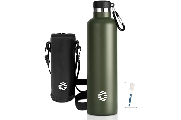 FEIJIAN Gourde Isotherme - Bouteille Isotherme - 750ml/ 1L - Gourde Inox Bouche Standard - Bouteille Sport Étanche - Enfant sans BPA, Cadeau pour les Sportifs