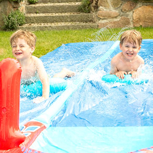 Ultrakidz Doppel-Wasserrutsche / Wasserbahn mit 2 Boards, Länge 610 cm - 5