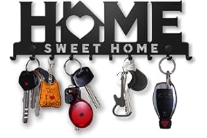 SirHoldeer Key Holder for Wall, Home Sweet Home Sign, Key Hooks Wall Mounted, Wall Hooks Heavy Duty, Home Decor Accessories Living Room, Housewarming Gift for New Home