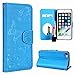 Produktbild ZCRO Hülle für iPhone SE/iPhone 5S / iPhone 5C / iPhone 5, Handyhülle Schutzhülle für iPhone SE 5S 5 5C Hülle Case Leder Cover mit Spiegel Handytasche Magnet Tasche für iPhone SE 5S 5 5C (Blau)