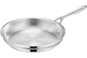 Jamie Oliver by Tefal Cook Smart stekpanna 24 cm, obelagt rostfritt stål, lämplig för induktion, termisk fusion botten, återv