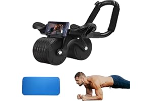 BOWFAR Ab Roller Wheel, Abdominal Roller Abdominal Trainer, Automatic Rebound Abdominal Roller, 4D Abdominal Exercise Roller with Elbow Support Training Equipment, for Core Strength Training, Abdominal