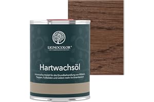 Lignocolor Hartwachsöl Holzöl für den Innenbereich (1 L, Dunkelbraun)