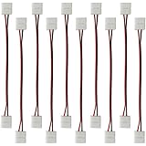 IDEAPRO 10pcs 8mm 2 Pin SMD 3528/2835 Single Color LED Strip Light Connector Extension Cable Flexible LED Strip to Strip Conn