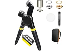HAPDEN 3/8 Replaceable Size Eyelet Punch Kit with Bag and 200 10mm Eyelets, Hole Puncher for Tarpaulins, Fabrics, etc.