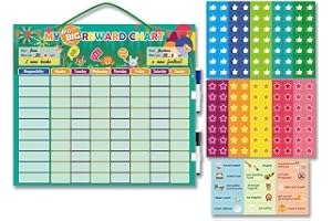 Shenruifa Magnetic Reward Behavior Chore Chart Magnetisk Bred Kalender med Torrraderingsmarkörer och Beteenden
