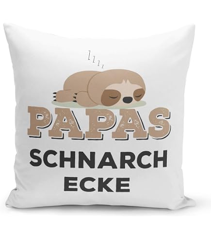 „Papas Schnarchecke“ Kissen 40x40 Cm – Witziges Geschenk Für Papa Zu Weihnachten, Geburtstag & Vatertag