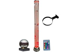 Playlearn Sensory Bubble Tube & Remote 90cm with Wall Bracket - Color-Changing LED Floor Lamp - Relaxing Aquarium Alternative for ADHD and Sensory Stimulation