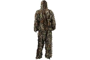 Zicac Ghillie Suit 3D Leaves Camouflage Clothing Tops Pants Jacket Hunting Paintball Airsoft for Men Women Teens Adults Unisex Apparel