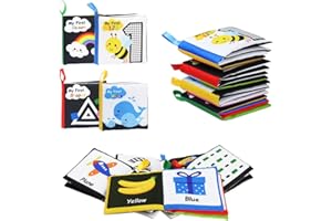 BelleStyle Libros Blandos para Bebé, Libros de Tela para Bebes Recien Nacido Niños, Libro Sensorial Bebe Montessori Libro Interactivo Bebe Educación Temprana Juguete y Regalos para Navidad para Bebés