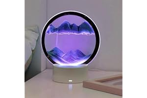 HEIBTENY Sandbild Zum Drehen,Kunst Fließender Sand Malerei,3D Sanduhr Tiefsee-sandlandschaft Mit Lichtern, Dynamisches Sandbild, 3D Natürliche Landschaft Quicksand Tischlampe, Kunst Fließender Sand Malerei