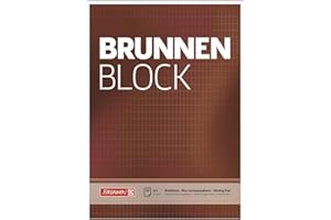 ‎BRUNNEN Brunnen 1052729 Briefblock / Schreibblock / Der Brunnen Block (A4, rautiert, 50 Blatt, 70 g/m²), weiß