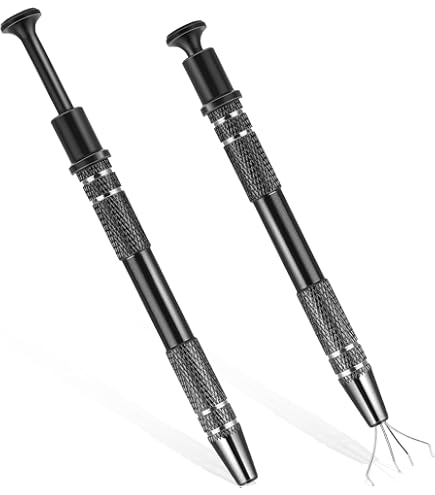 thumbnail image 2 of Piercing Ball Grabber Tool 3-Pack 4-Claw Pickup Tools - Jewelry Tweezers For Small Parts & Electronics (Silver) Rhinestone Picker Tool 2 of 14