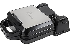 LITTLE BALANCE 8805 Flip Gofres, gofrera eléctrica, gofrera giratoria, base giratoria, gofres belgas auténticas, sin PFAS, antiadherente, indicador luminoso, 1200 W, Negro