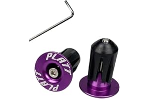 PLATT Bike Bar End Plugs Aluminum MTB Road Bike BMX Handlebar End Caps (Purple,1 Pair)