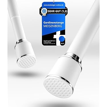 GARDINIA Tringle U00e0 Rideau Sans Peru00e7age 8 Mm Blanc, Steel, 45-65 Cm54