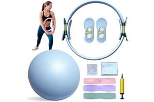 Carziyer 5 Impostare Kit Pilates Casa, Kit Fitness Domestico, Attrezzature Yoga Multifunzionali, Anello Pilates, Pallone Yoga, Fascia Di Resistenza, Yoga Fitness Allenamento per Le Donne