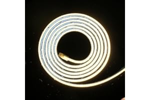 KISUFU 220V COB Ruban LED, IP65 Étanche Flexible LED bande lumineuse, 288LEDs/m Colle double face light strip pour Noël, Fête, Chambre, Cuisine, Décoration.Blanc naturel,3M