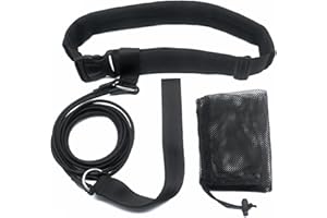 TDW Cintura da Nuoto Regolabile con Corda Elastica da Allenamento di 2 Metri - Adatta per l'allenamento Professionale di Nuoto, Piscina Statica - Cintura in Vita Regolabile da 70cm a 115cm