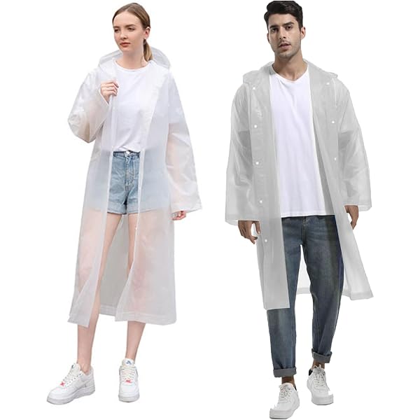 6 Ponchos De Pluie Jetables DKDDSSS - Transparents, Légers Avec Capuche Pour Homme Et Femme