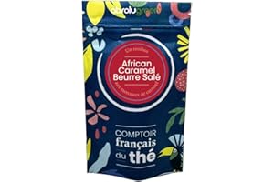 ABSOLUGREEN Rooibos African Caramel Beurre Salé – Comptoir Français du Thé – Infusion Gourmande en Vrac 80g – Saveur Caramel & Pointe de Sel, Boisson Douce et Réconfortante Sans Théine