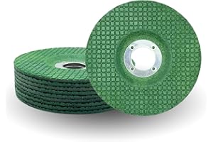 WA GRINDER 10 Stück – 10 Stück – 11,4 cm × 1/8 Zoll × 7/8 Zoll Flexible Schleifscheibe für Metall, 11,4 cm Durchmesser, 0,3 cm Dicke, 2,2 cm Dorn, Körnung 60 gepresste Mittelschleifscheibe (grün) (10 Stück)