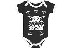 MoonWorks® Baby Body mit Spruch Papa du schaffst das lustiges Geschenk für Väter Bio-Baumwolle Jungen & Mädchen