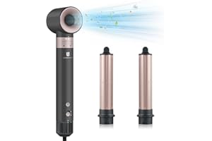 ‎WEBEAUTY 3 en 1 webeauty Haartrockner Ionen Haarstyler, 110,000U/MIN, 20M/S Hochgeschwindigkeit Föhn, 200 Millionen Ionen Fön mit Air Lockenstäbe für Trocknen und Locken